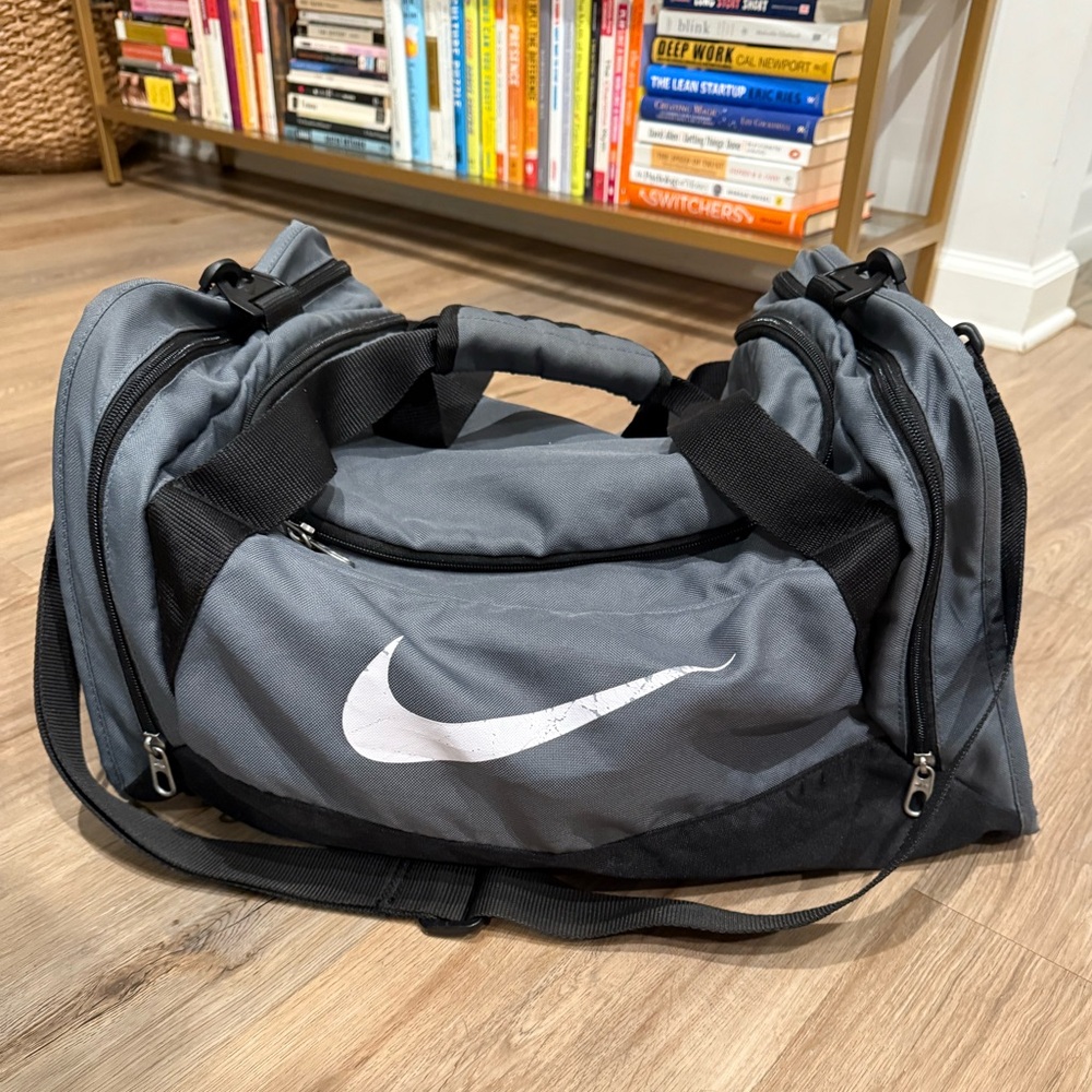 Nike Black and Gray Brasilia Duffel Bag 41L